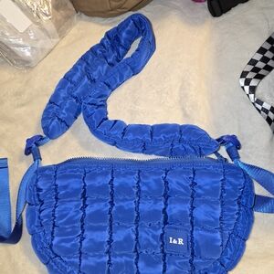 Royal Blue Half Moon Iris Puff Bag